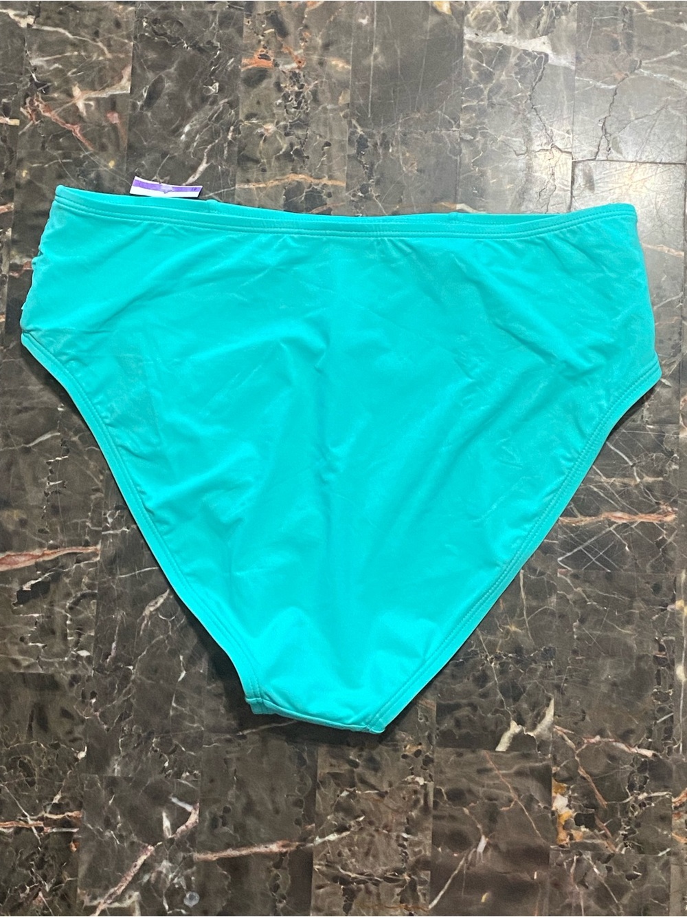 La Blanca Island Goddess Turquoise Side Shirred High Waisted Bikini Bottom - Picture 4 of 6